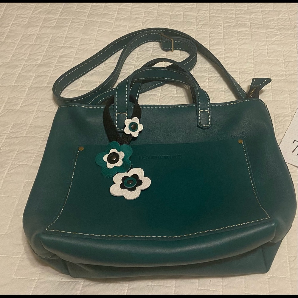 New Portland Leather Goods Mini zipper Crossbody in 🦄 Peacock.